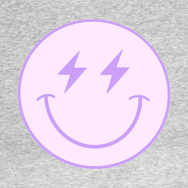 Purple lightning bolt smiley face by trippyzipp